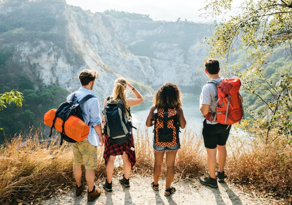 backpackers on an adventure